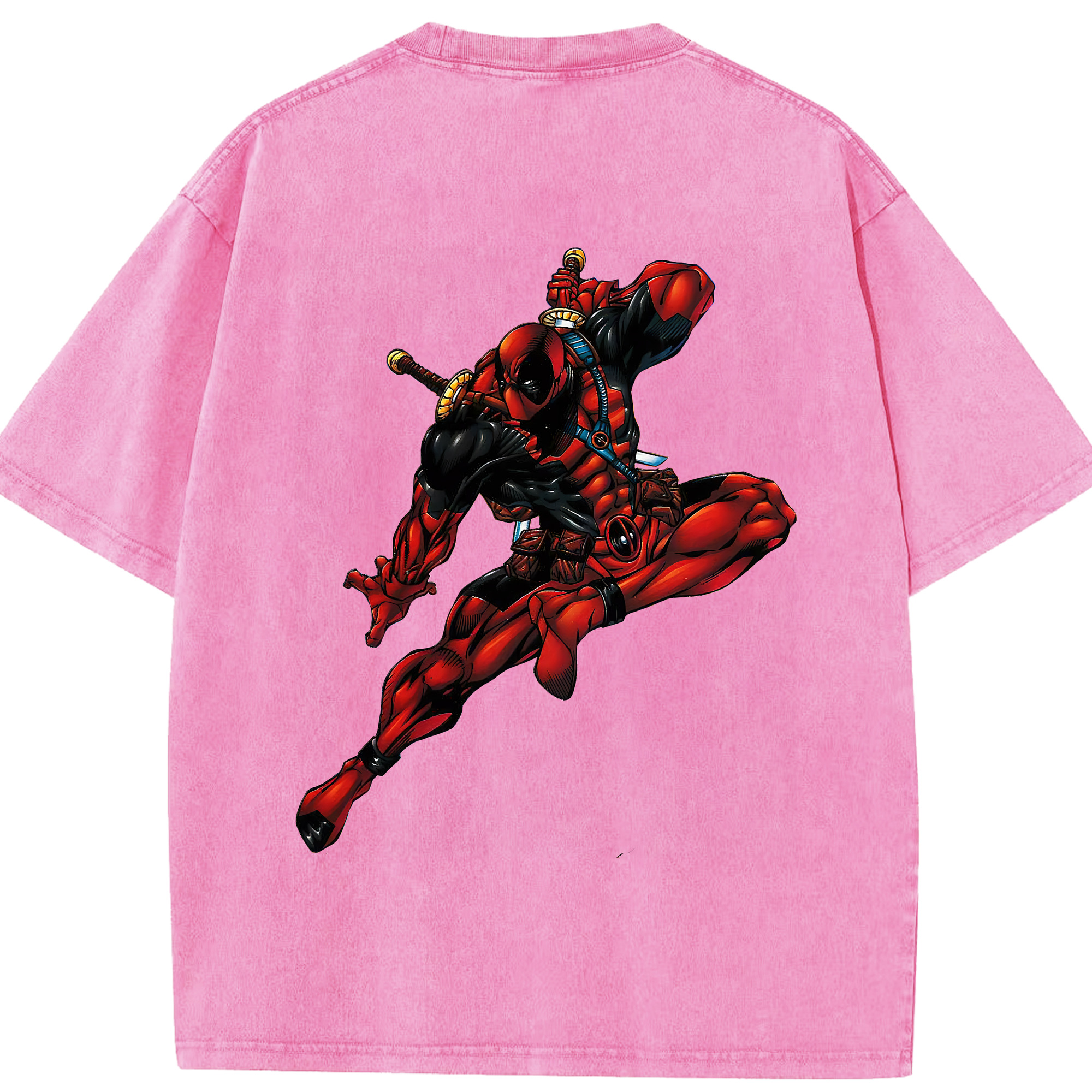 （画像用） Deadpool デッドプール 綿100% ヴィンテージ風 半袖Tシャツ（背面プリント）